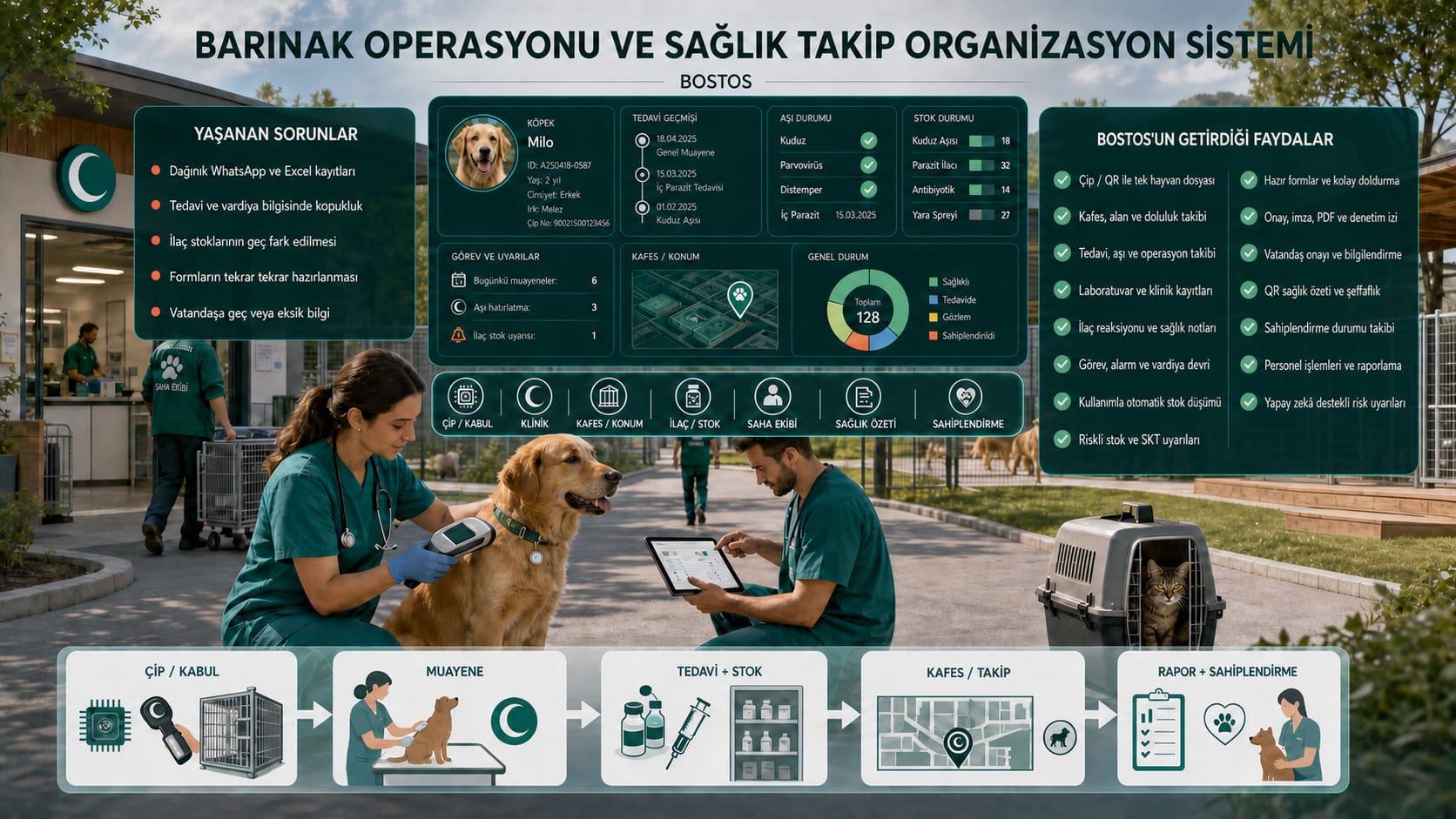 Barınak Takip Sistemi konsept görseli