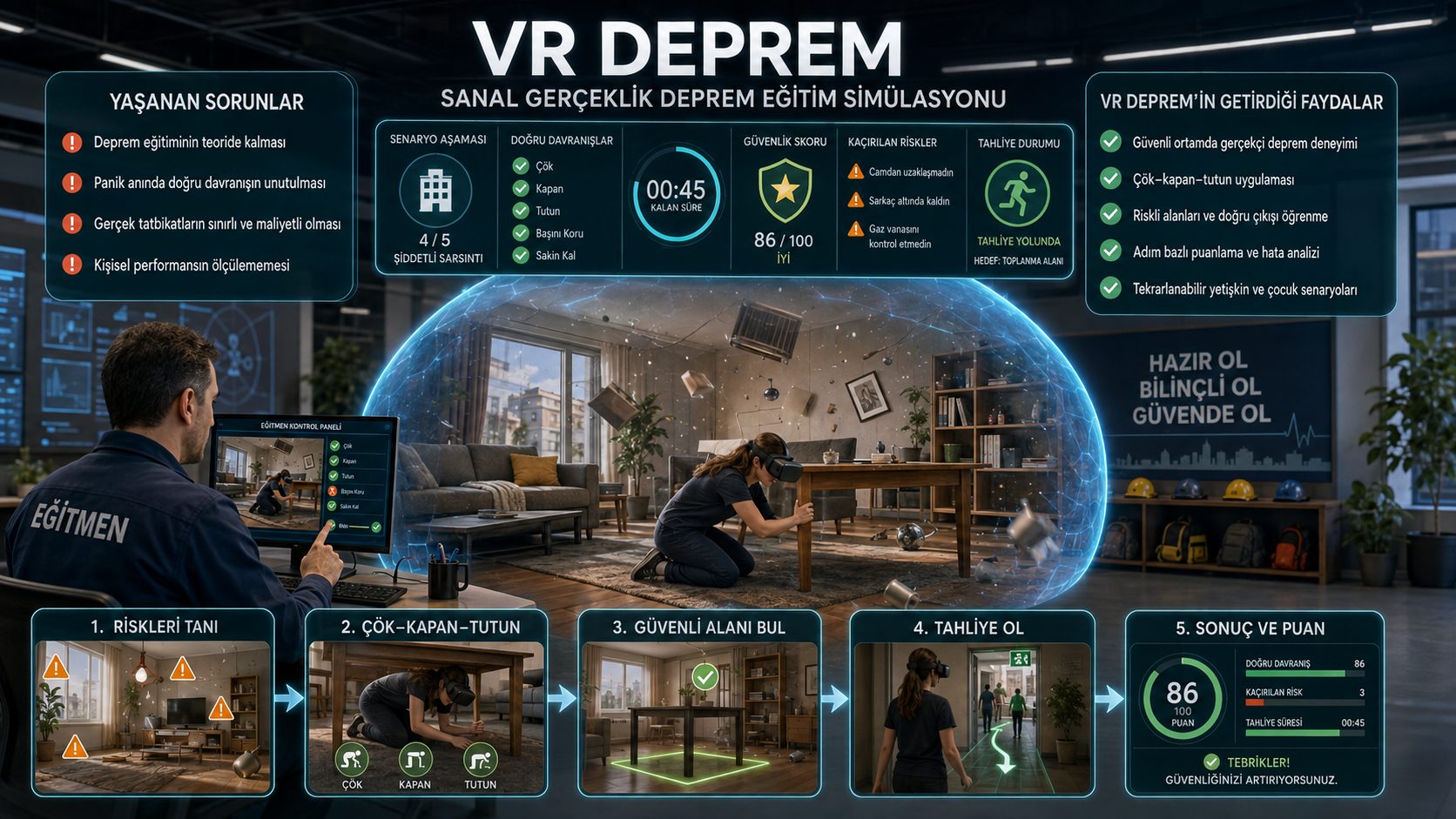 VR Deprem konsept görseli