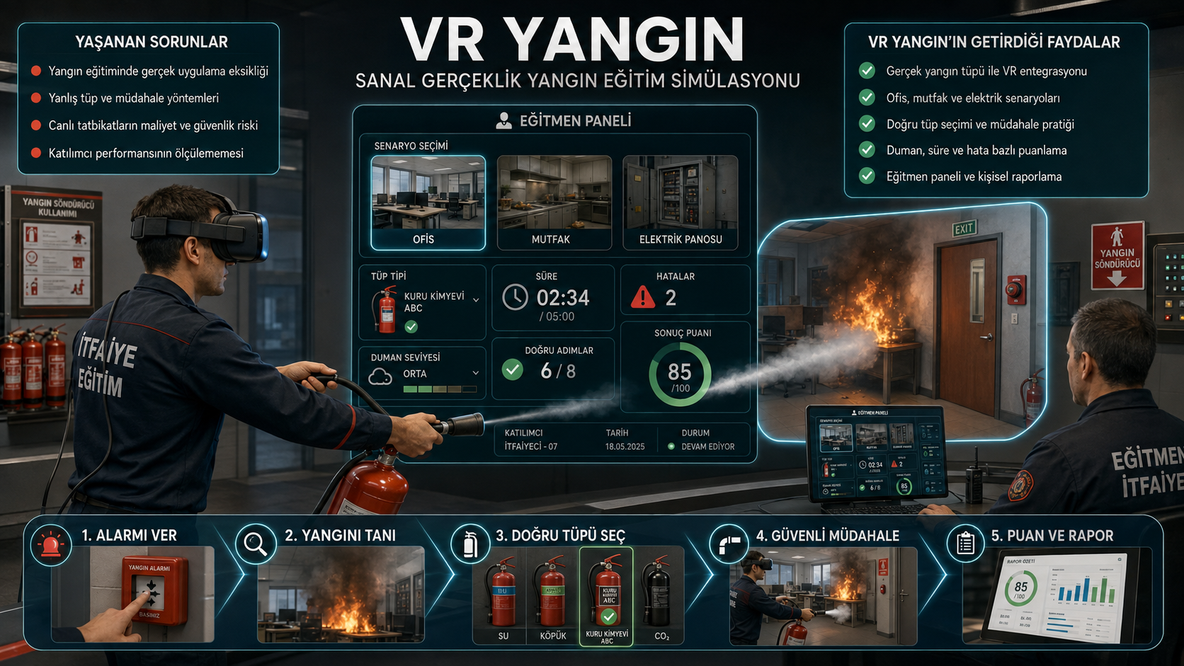 VR Yangın konsept görseli